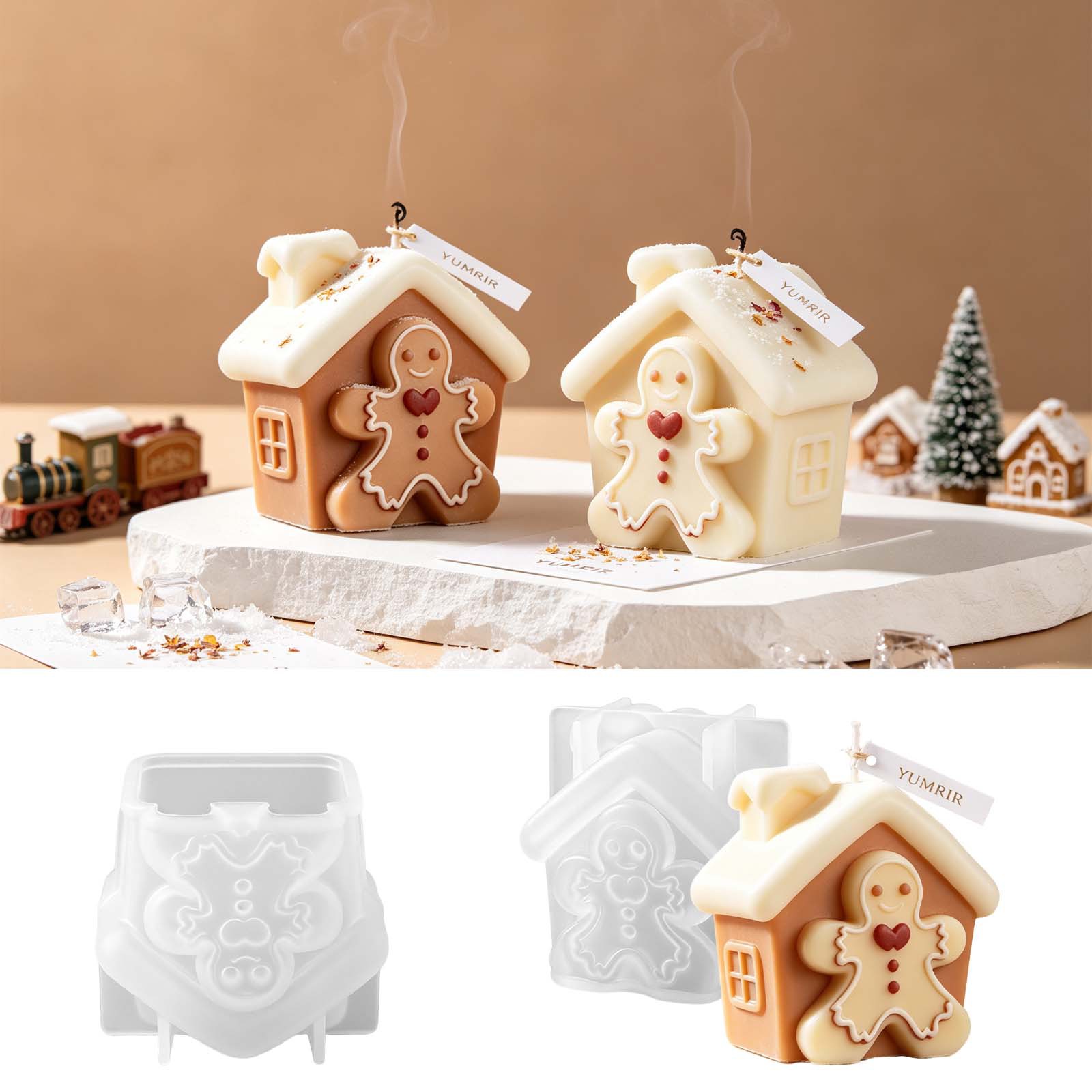 Candle Making Moulds - Cetakan Silikon Rumah Roti Jahe Natal