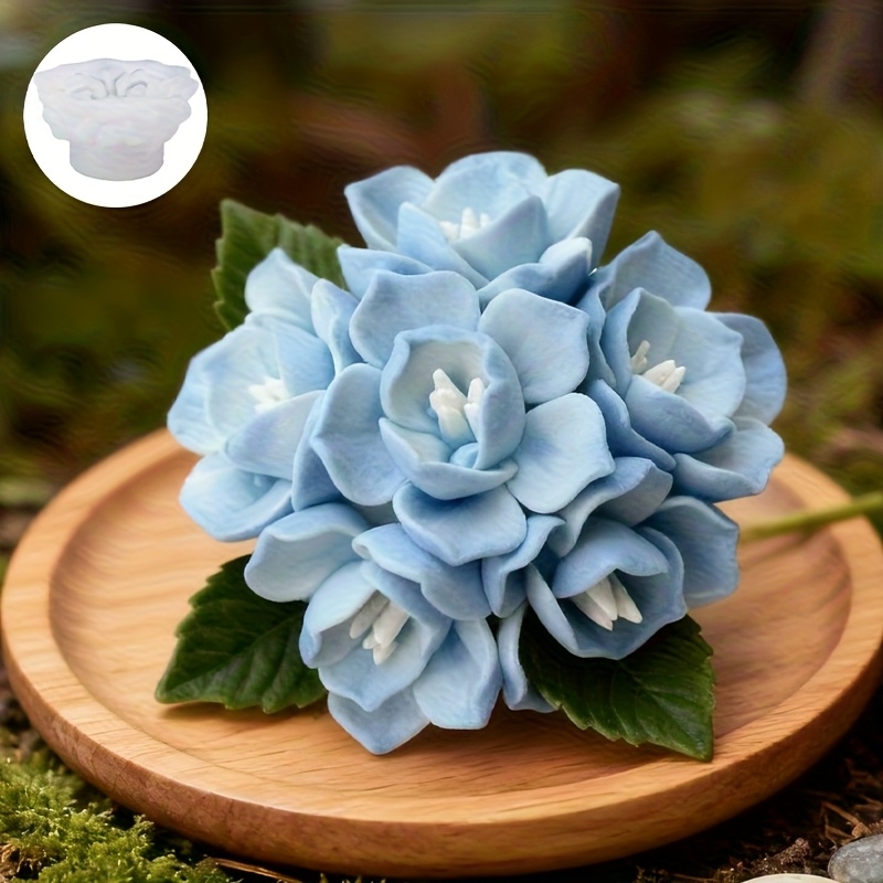 Candle Making Equipment - 1 Cetakan Silikon Lilin Hydrangea, Cocok