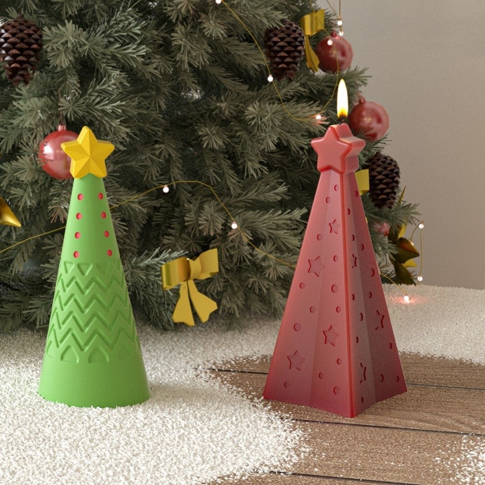 Candle Making Kit Xmas - Cetakan Lilin Kerucut Natal Silikon Baru