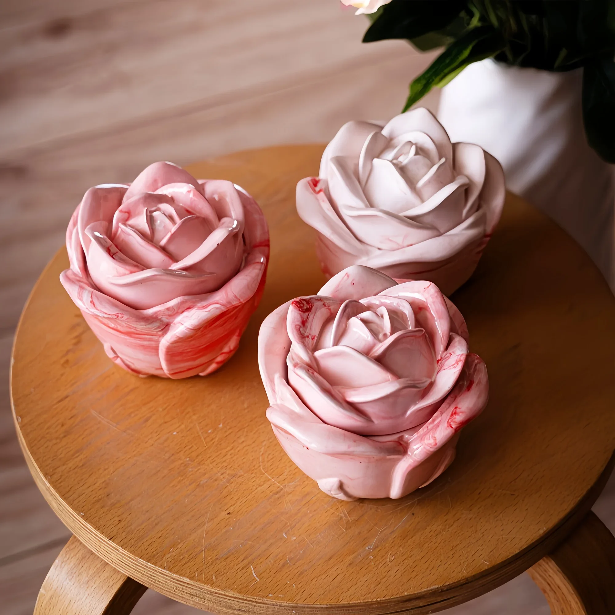 Candle Making Moulds - Cetakan Silikon Bentuk Mawar 2 Buah