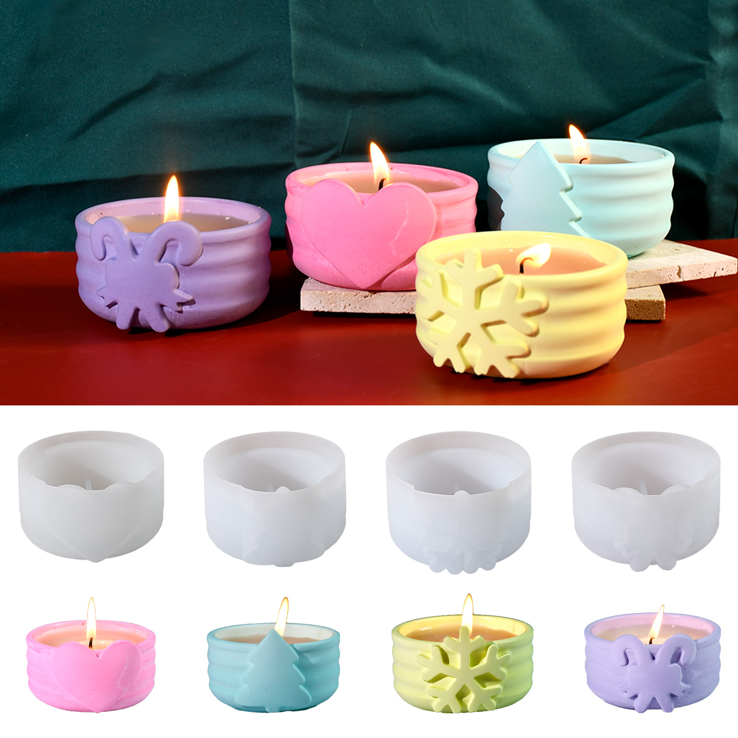 Candle Making Kit Xmas - Cetakan Lilin Natal, Cetakan Silikon Pohon