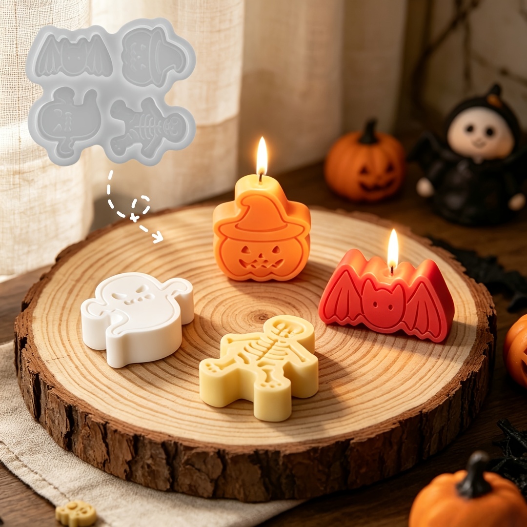 Candle Making Moulds - Set cetakan resin silikon 4 rongga