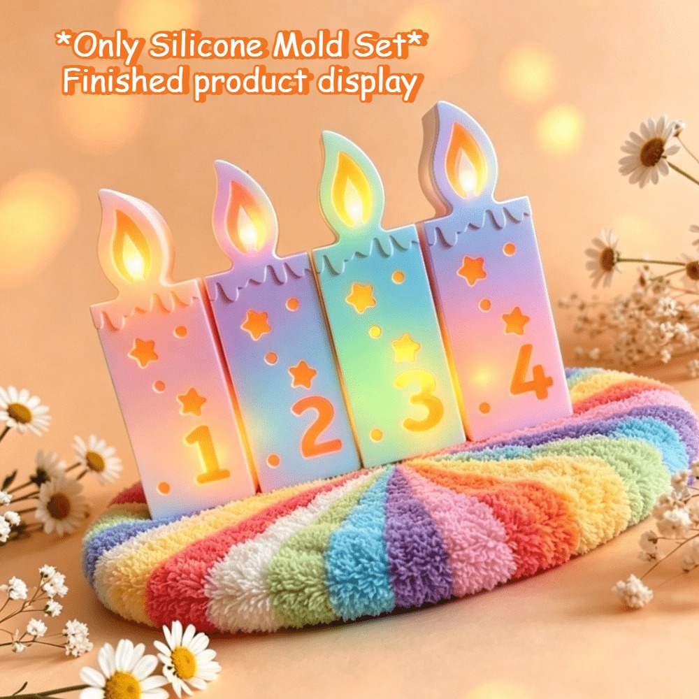 Candle Making Kit Xmas - Cetakan Lilin Angka Silikon, Alat Pembuatan