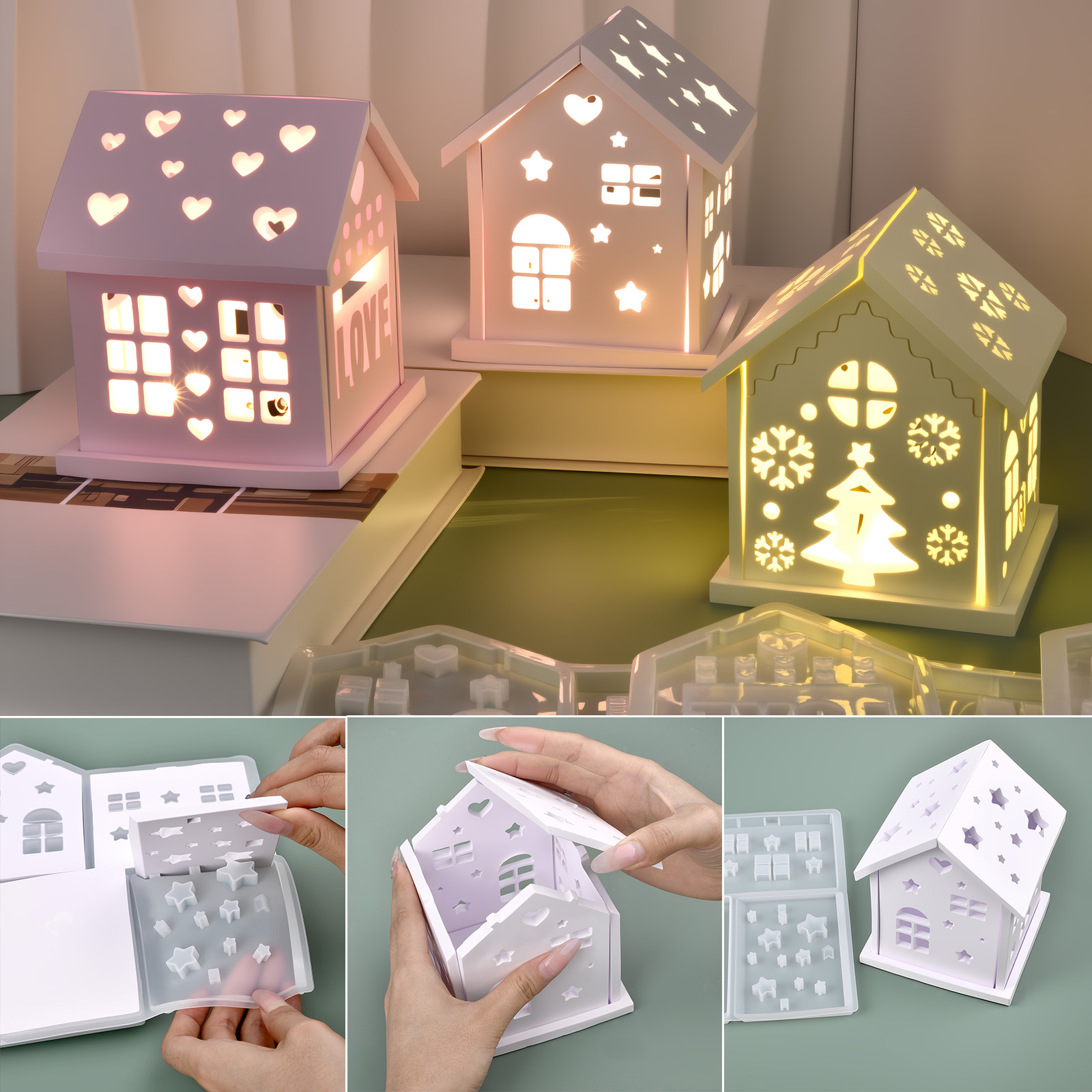 Cetakan Silikon Rumah 3D DIY P - Candle Making Equipment ulasan dan harga