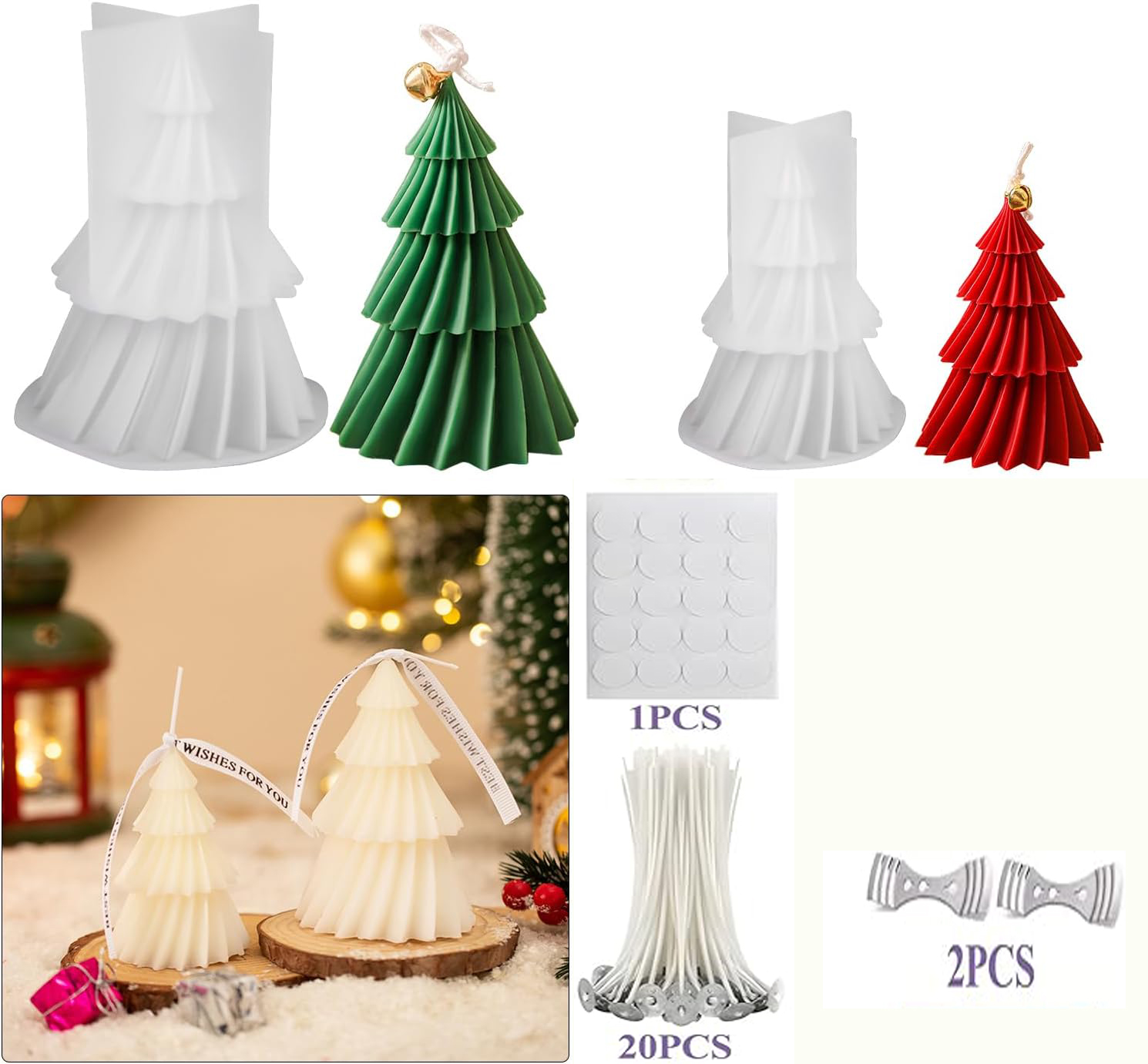 Cetakan Lilin Silikon Pohon Na - Candle Making Kit Xmas ulasan dan harga